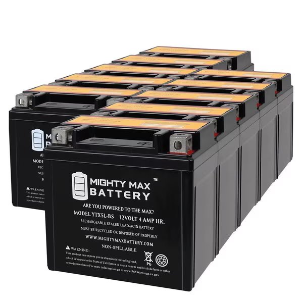 12V 4Ah Replacement Battery Compatible with Derbi GPR 125 2T Racing 05-09 - 10PK, Mighty Max Battery, Mfr#: MAX3994816